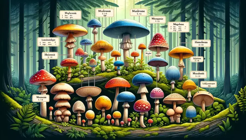 Different types of shrooms